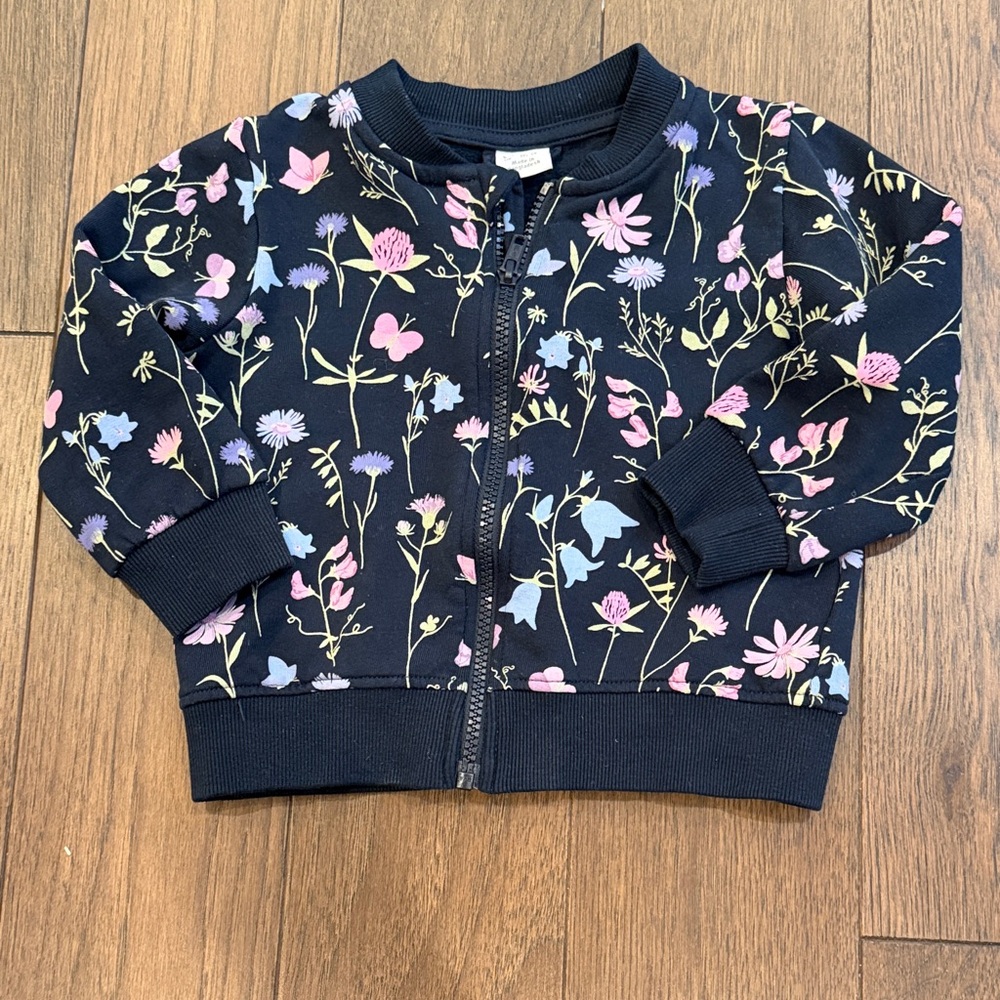 Lindex Floral Kids Zip-Up Jacket UK Size 1 1/2 to 2 Years - C19-013